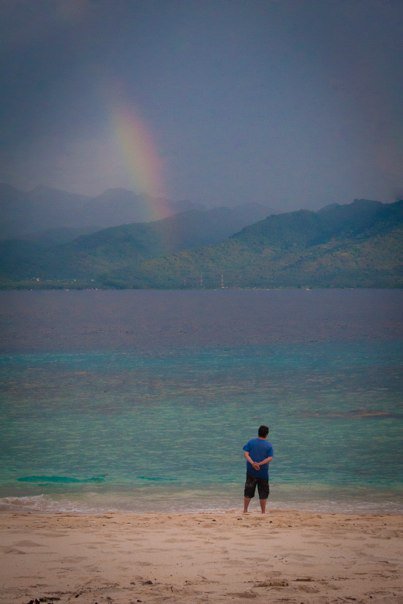 Gili Meno Rainbow Beach Rainbow at Gili Meno Beach
